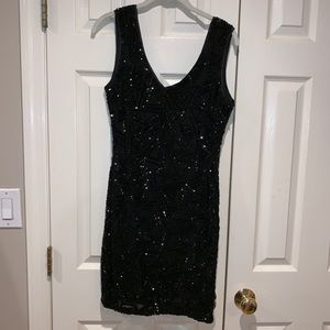 Lucy Paris black sequin cocktail dress